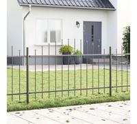 Clôture De Jardin Vidaxl Avec Sommet Arrondi Gris 10,2x1 M En Acier