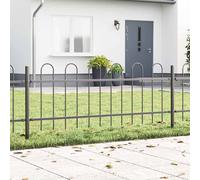 Vidaxl Cl?Ture De Jardin Avec Dessus En Cerceau Acier 3,4 X 0,8 M Noir