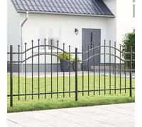 vidaXL Clôture de jardin Woerden – pointe en forme de lance, acier noir, 240 x 125 cm
