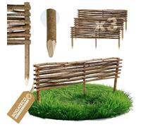 Clôture de jardin - BOGATECO - Bordure noisetier tressé 90x20 cm (lot de 3) - 2,7 m - Naturelle - Facile à installer