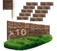 Clôture de jardin - BOGATECO - Rollborder 120x30 cm - Bois de noisetier - Lot de 10 - Flexible & imperméable