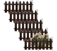 Clôture de jardin décorative - Vilde - 20x15 cm - Marron - 10 pièces - Longueur totale 200 cm