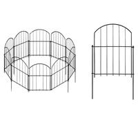 Clôture de jardin, design en métal inoxydable, barrière polyvalente pour animaux, lot de 10 pièces