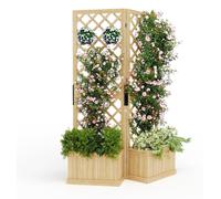 Clôture de jardin en bois - Panneau de confidentialité - Brise-vue pour jardin - Clôture de jardin articulée - Panneau d'extérieur - 2 panneaux