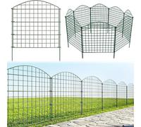 Clôture de jardin en métal, hauteur 70 cm x largeur 77 cm, 10 panneaux, longueur totale 7,7 mètres, bordure décorative. Installation sans excavation. Barrière anti-animaux en acier inoxydable, idéale