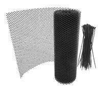 Clôture de Jardin en Plastique Noir, Barrière Temporaire 0,4x6 M | Maille à Surface Lisse, Forme Courbe, pour Potager, Poules et Zones de Chantier Extérieures