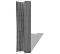 Clôture de jardin en PVC - Panneau brise-vue double face - 90 x 300 cm - Plastique - Gris clair