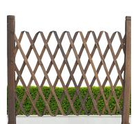 Clôture De Jardin Extensible - Panneau De Treillis En Bois De Sapin Chinois Autoportant Pliable, 1,4 Mètres | Bordure D'écran De De Grille Brun Foncé Carbonisée Pour La Décoration De Toile De F
