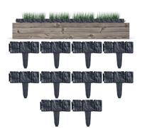 Clôture De Jardin Imitation Pierre Lot De 10 Segments Imitation Sans | Entourage Massif Pour Extérieur Pelouse Cour Jardin Terrasse Porche Arbres Massif Entrée Rocaille