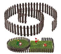 Clôture de Jardin Miniature, Clôtures en Bois Brun Clôture Flexible Décoration de Jardin Mini Bordure Barriere pour Sapin de Noel, Village de Noel, Modélisme, Maison de Poupée, Pot de Fleurs (90x5cm)