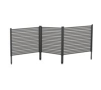 Clôture de jardin noire 3 panneaux métal sans creusage, écran intimité terrasse, cache clim poubelle