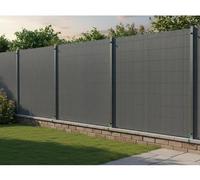 Clôture de jardin, panneaux en PVC, conception anti-corrosion, couleur grise