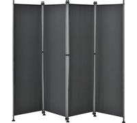 Clôture de jardin - Paravent de séparation - Protection solaire - 170 x 215 cm - Gris foncé - Acier et tissu