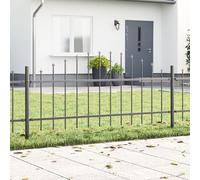 Clôture De Jardin Vidaxl Avec Sommet Arrondi Gris 11,9x0,75 M En Acier