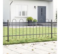 Clôture De Jardin Vidaxl Avec Un Sommet En Dôme Gris 13,6x0,6 M En Acier