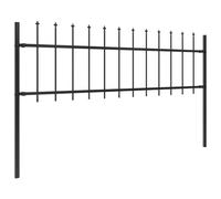 Clôture de jardin Woerden en acier thermolaqué noir 181 x 60 cm avec pointe de flèche, panneau barrière rigide pour jardin, terrasse, balcon, séparation et occultation