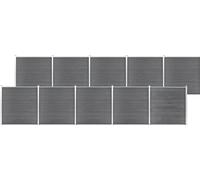 Clôture de jardin WPC 1737x186 cm Gris