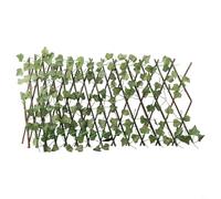 Clôture de lierre artificiel pour brise-vue et protection de l'intimité - Treillis extensible avec feuilles réalistes, construction en plastique et bois résistant à l'humidité, décoration verte pour
