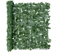 Clôture de lierre artificiel, rouleau de haie artificielle, rouleau de haie verte, clôture d'intimité, treillis de feuilles pour balcon, décoration murale, feuilles de lierre vert foncé, 0,5 x 3 m