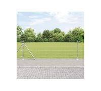 vidaXL Clôture en fil de fer soudé avec socle en béton 25 x 0,8 m Argent