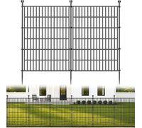 Clôture décorative pour jardin, clôture pour chiens pour l'extérieur, clôture en métal inoxydable, clôture temporaire pour animaux comme barrière pour jardin, cour et terrasse | Dimensions totales : 1