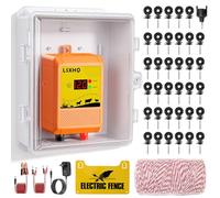 Clôture Électrique 10 km Pour Bétail Et Animaux, Électrificateur 12 kV 2.0 J Avec Câble De Clôture 200 m & 50 Isolateurs Annulaires, Protection Pour Jardin, Pâturage Et Ferme (Kit Orange)