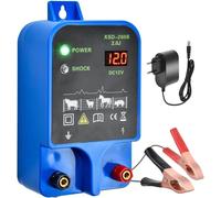 Clôture Électrique 10KM Électrificateur de Clôture 2 joules 10,5k V LED Jardin Clôture electrique pour Élevage Chèvres Bétail Élevage de Vache ,Moutons Chevaux Électrique Clôture Sanglier