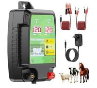Clôture Électrique 12KM 12kV 3.0J - bétail chevaux moutons chiens - noir-vert pour jardin et pâturages
