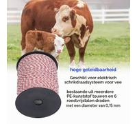 Clôture électrique pour chevaux, clôture en bois de saule, fil électrique de 500 mètres, câble de guidage en acier inoxydable