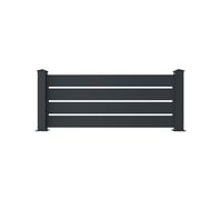 Clôture en aluminium anthracite - CASANOOV - Modèle VOGEL - Lot de 5 - Largeur totale 9,45 m