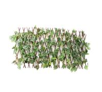 Clôture En Bois Extensible de Treillis de Criblage de Jardin avec Des Feuilles Artificielles de Lierre prerryia