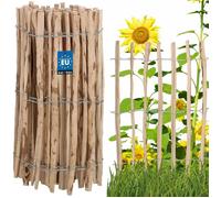 KOTARBAU® Ganivelle, Clôture Bois 0,8 x 5m, Bordure Bois Jardin, Noisetier | Clôture Bois Exterieur, Ganivelle Chataignier, Espacement Piquets 3-4 cm, Bordure Jardin Exterieur Bois, Naturel