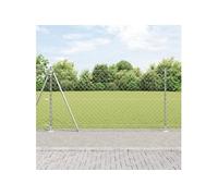 vidaXL Clôture en chaîne avec 7 poteaux flanqués 1,2x10 m en acier galvanisé 3351294 Gris
