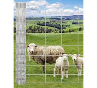 Clôture en fil de fer galvanisé 1,5 x 50 m, robuste et durable, rouleau de clôture en métal pour protéger les chèvres, les cerfs et autres animaux de ferme