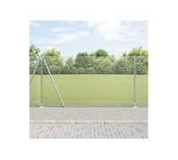vidaXL Clôture en fil soudé avec 13 poteaux à bride 1,2x25 m Acier galvanisé 3352320 Gris G