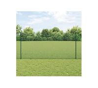 vidaXL Clôture en fil soudé avec 22 poteaux U verte 1,2x50 m en acier 3336518 Vert