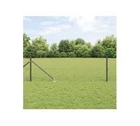 vidaXL Clôture en fil soudé avec 7 piquets en pic gris 0.6x10 m en acier 3352158 Gris G