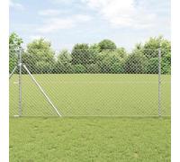 Clôture en grillage en acier - 8 x 15 m de long et 80 cm de hauteur - Pour l'extérieur - Clôture grillagée en acier revêtu de PVC vert - Longueur : 15 m - Hauteur : 80 cm