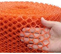 Clôture en maille plastique orange barrière structurelle 0,47 pouce trou clôture hexagonale for volaille for la sécurité du balcon intérieur et extérieur(1x1m/3.3x3.3ft)