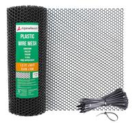 Clôture en plastique, dimensions 0,4 m x 15 m, avec attaches de fixation, de couleur noire