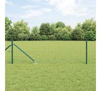 Clôture Euro 10 x 0,6 m - Vert - Kit complet de clôture de jardin avec poteaux - Avec fil de liaison et fil de tension
