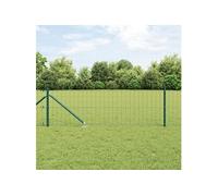 vidaXL Clôture Euro avec 7 Piquets 0,6x10 m - Acier Galvanisé Vert 3350561 Vert G