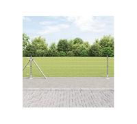 Clôture Euro avec 7 poteaux flanqués 0,6x10 m acier galvanisé 3351014