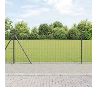 vidaXL Clôture Euro 0,8 x 10 m acier galvanisé avec 7 poteaux flangés