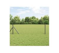 vidaXL Clôture Euro Gris 0,8 x 25 m Fer revêtu de PVC