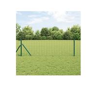 vidaXL Clôture Euro verte 0,4 x 50 m - Fer recouvert de PVC