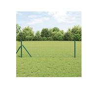 vidaXL Clôture Euro 0,6 x 25 m Acier Verte