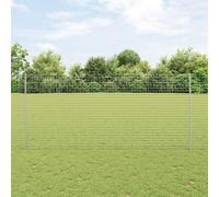 Clôture Euro vidaXL avec poteaux, 10 x 1,4 m, acier galvanisé, couleur argent, modèle à mailles