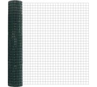 Clôture Euro vidaXL avec poteaux, 10 x 1,5 m, acier revêtu de PVC, couleur verte