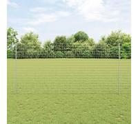 Clôture Euro vidaXL avec poteaux, 10 x 1,6 m, acier galvanisé, couleur argent, modèle à mailles